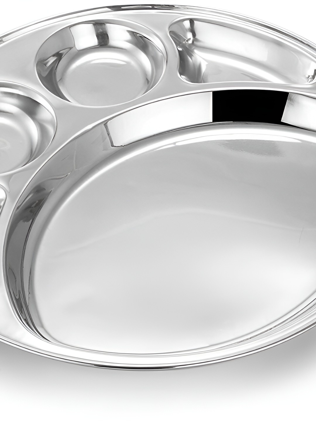 

Expresso 5 Pieces Stainless Steel Glossy Dinner Plates, Silver