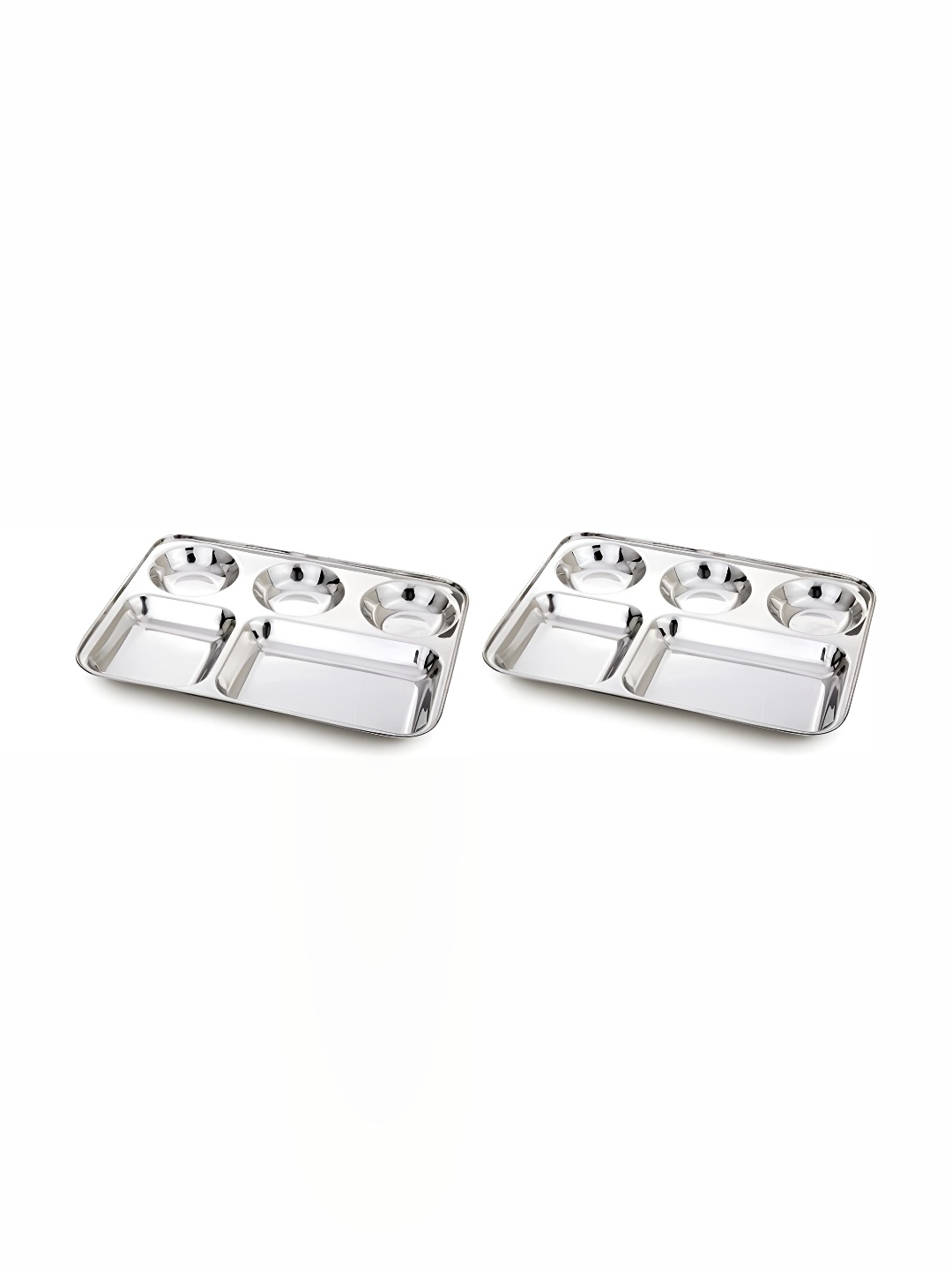 

Expresso 2 Pieces Stainless Steel 5 Sections Divided Glossy Dinner Plates