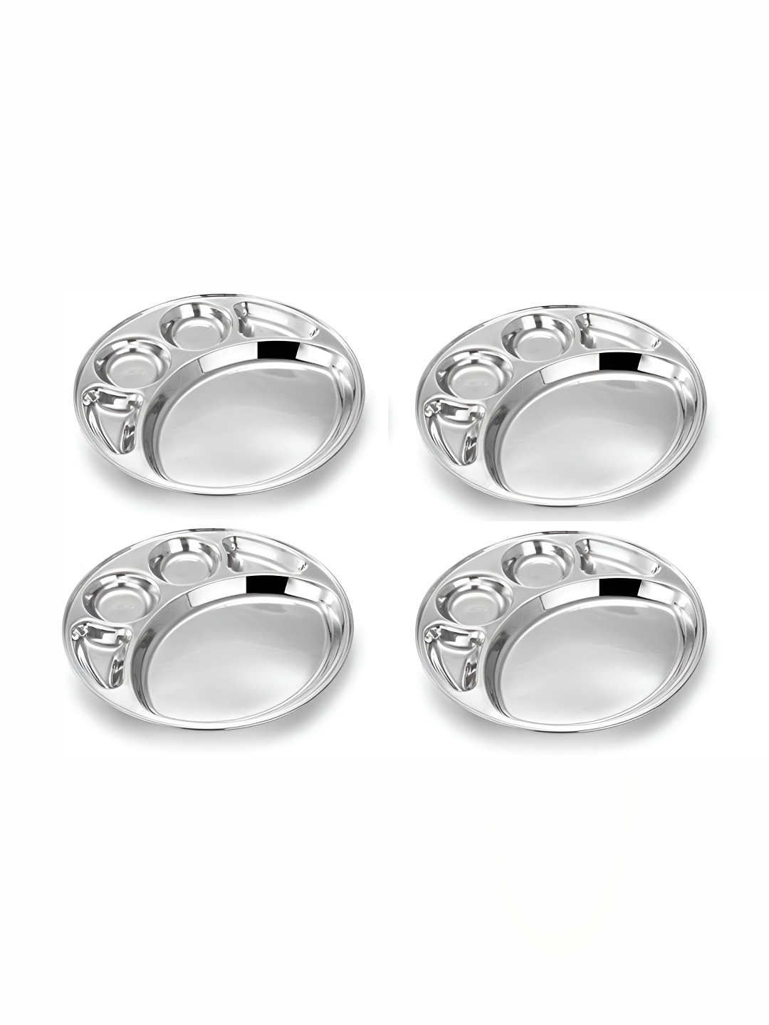 

Expresso Silver Toned 4 Pieces Heavy Duty 5 Sections Divided Plates