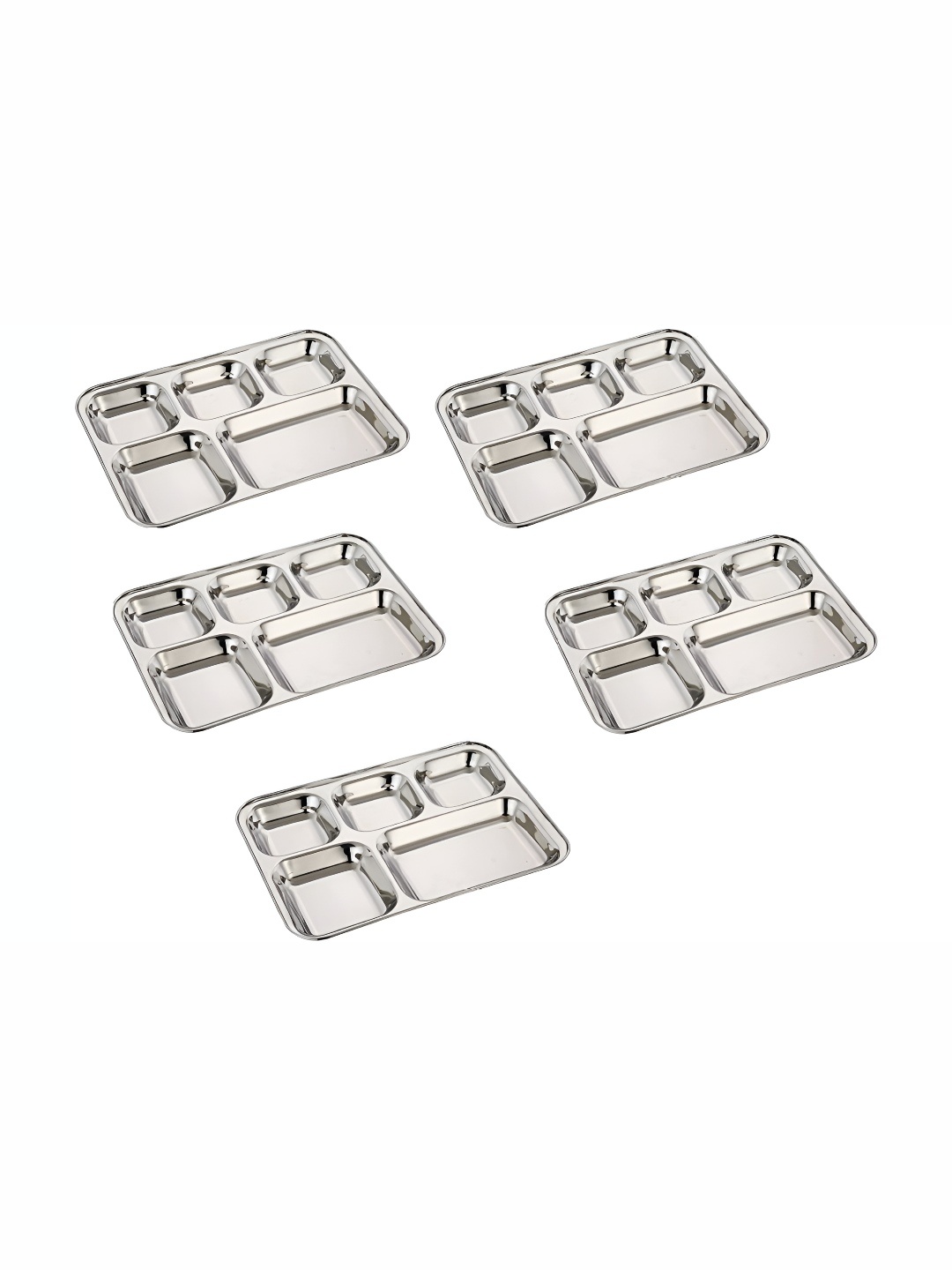 

Expresso Silver Toned 5 Pieces Heavy Duty 5 Section Divided Plates
