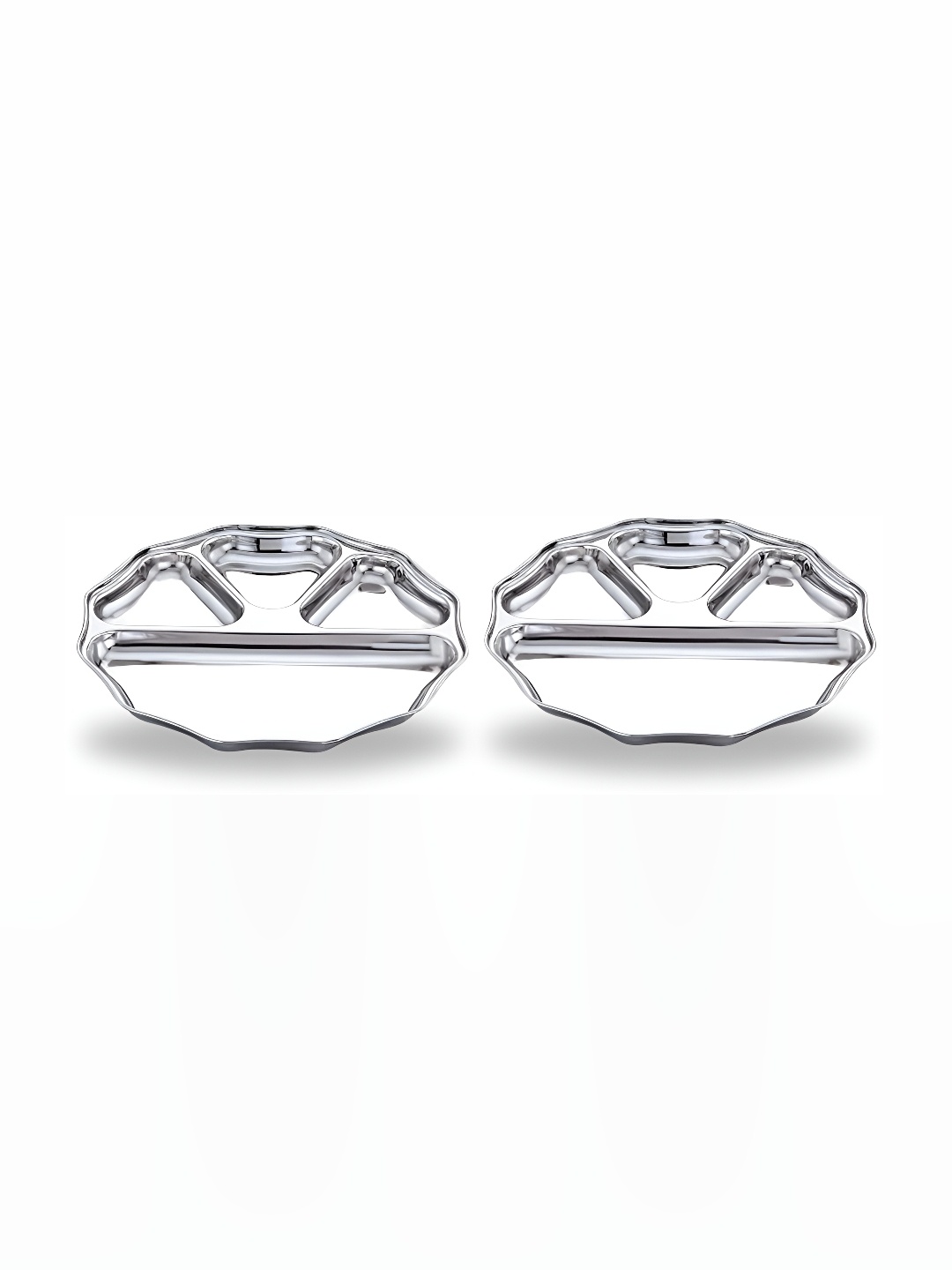 

Expresso Silver Toned 2 Pieces Heavy Duty 4 Section Divided Plates