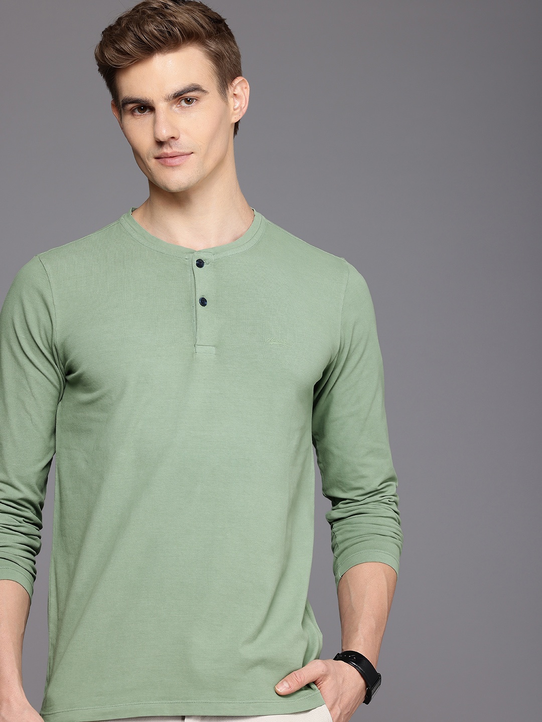 

Allen Solly Henley Neck Slim Fit T-shirt, Green