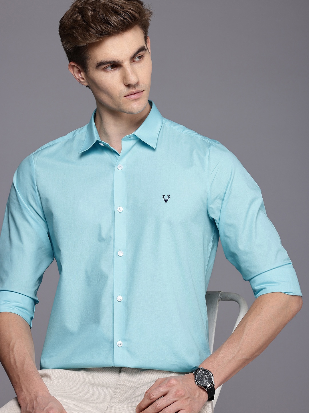 

Allen Solly Classic Fit Opaque Casual Shirt, Blue