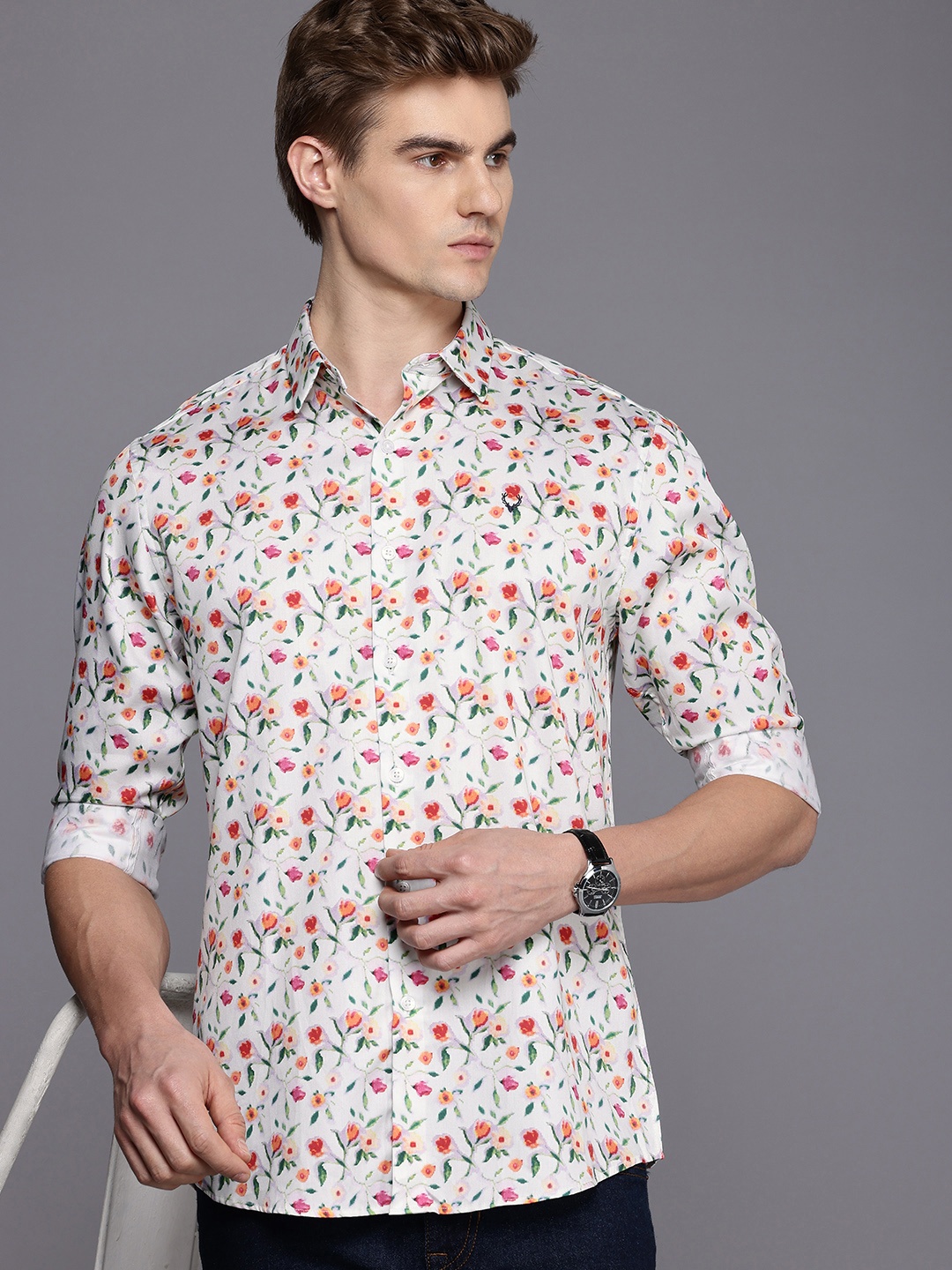 

Allen Solly Pure Cotton Classic Fit Floral Printed Casual Shirt, Multi