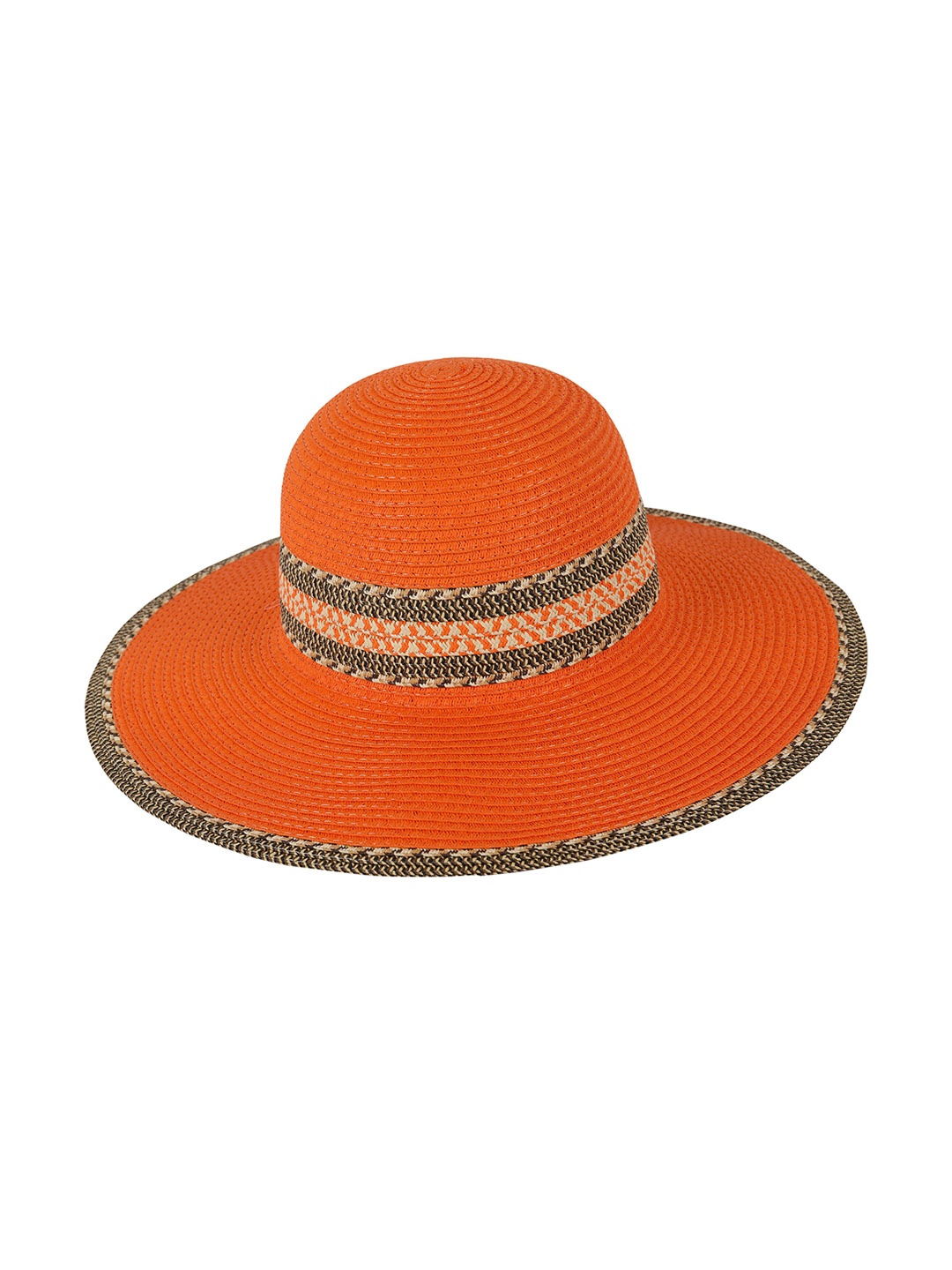 

FabSeasons Women Self Design Foldable Sun Hat, Orange