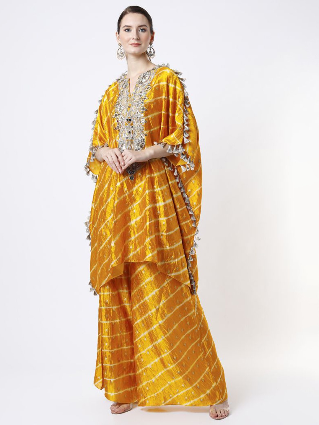 

Payal Singhal Embroidered Lehriya Kurta Set, Mustard