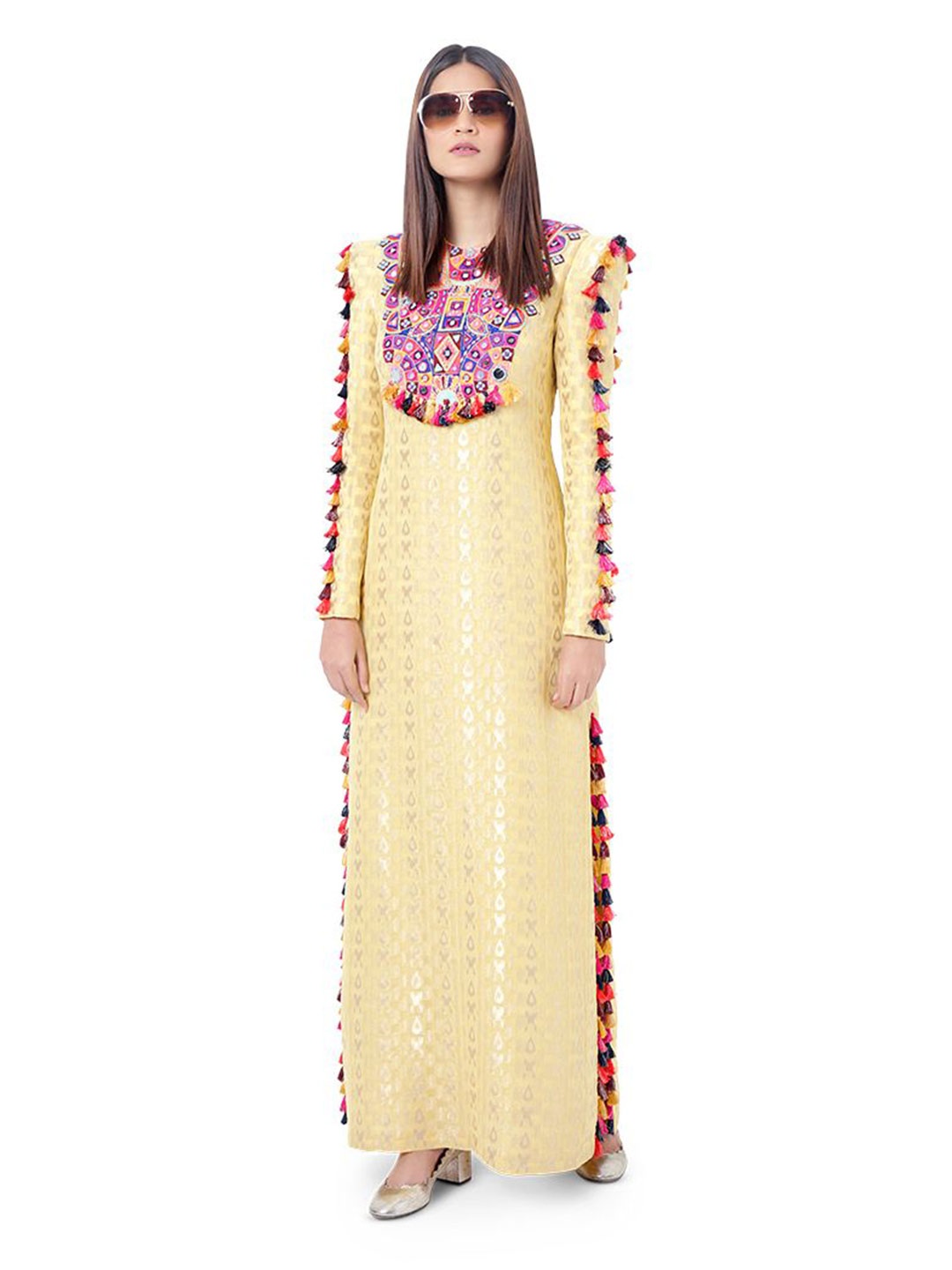

Payal Singhal Embroidered A-Line Maxi Dress, Yellow