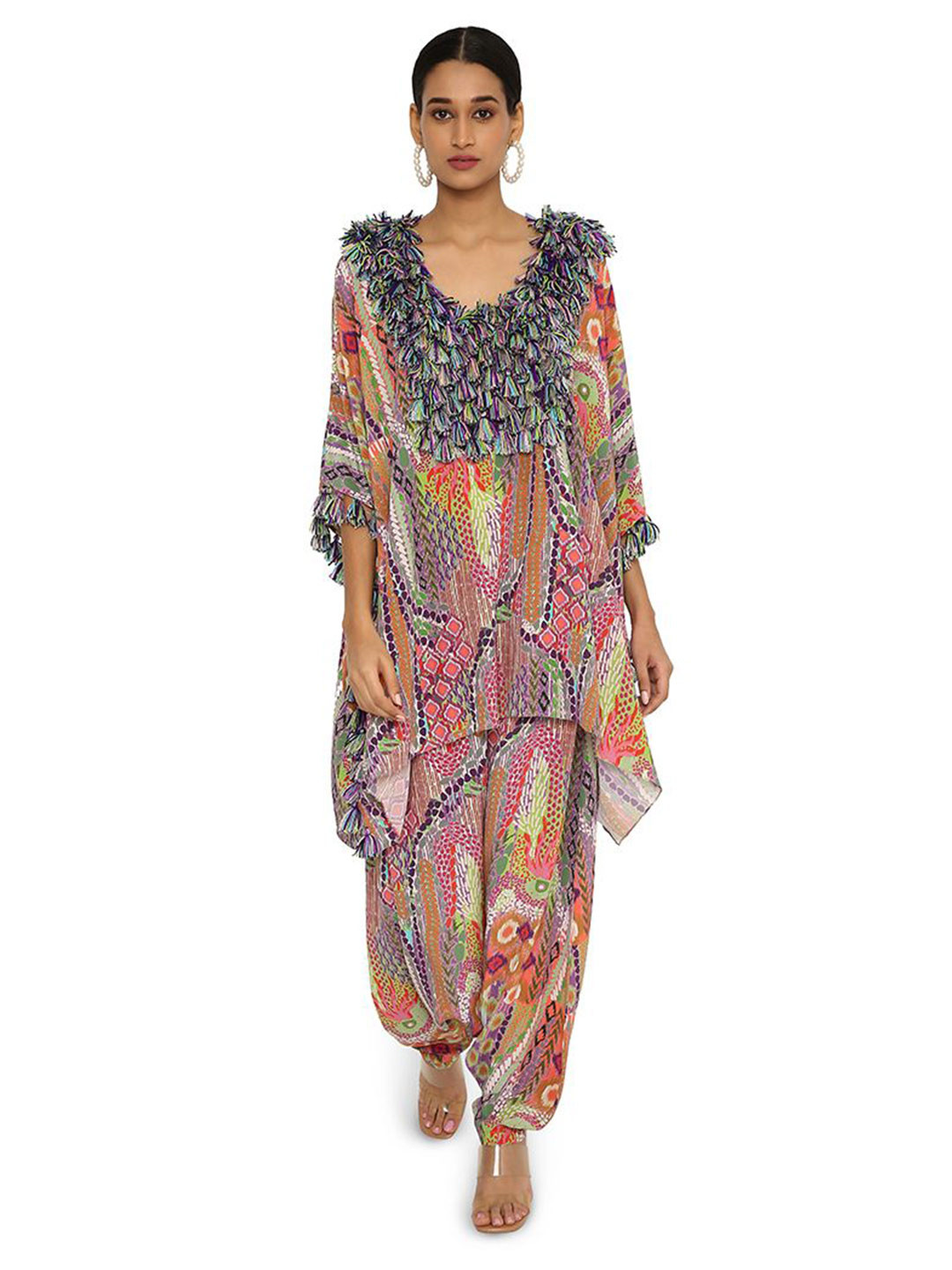 

Payal Singhal Printed Kaftan Kurta Set, Rust