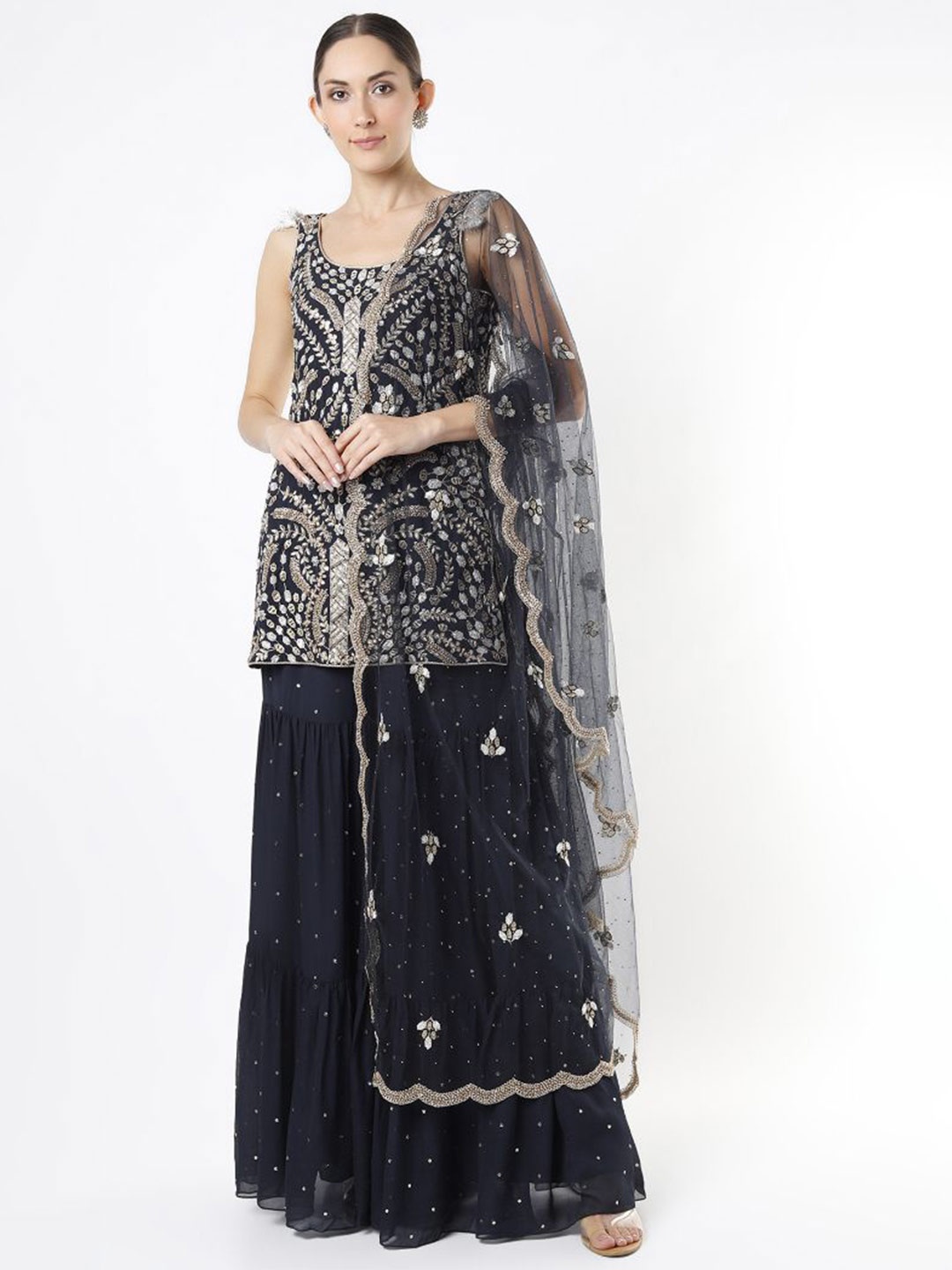 

Payal Singhal Embellished Kurta Sets With Dupatta, Navy blue