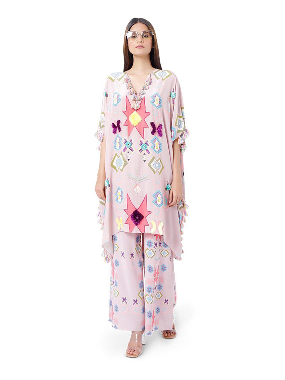 

Payal Singhal Women Printed Kaftan Kurta Sets, Pink