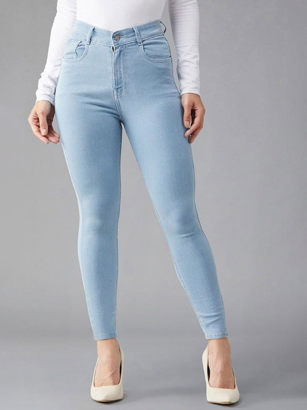 

Perfect Outlet Women High-Rise Stretchable Narrow Fit Denim Jeans, Blue