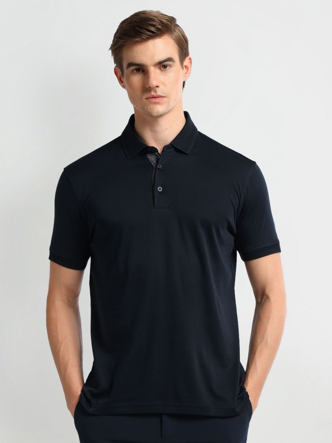 

Arrow Men Solid Polo Collar Cotton Tshirt, Black