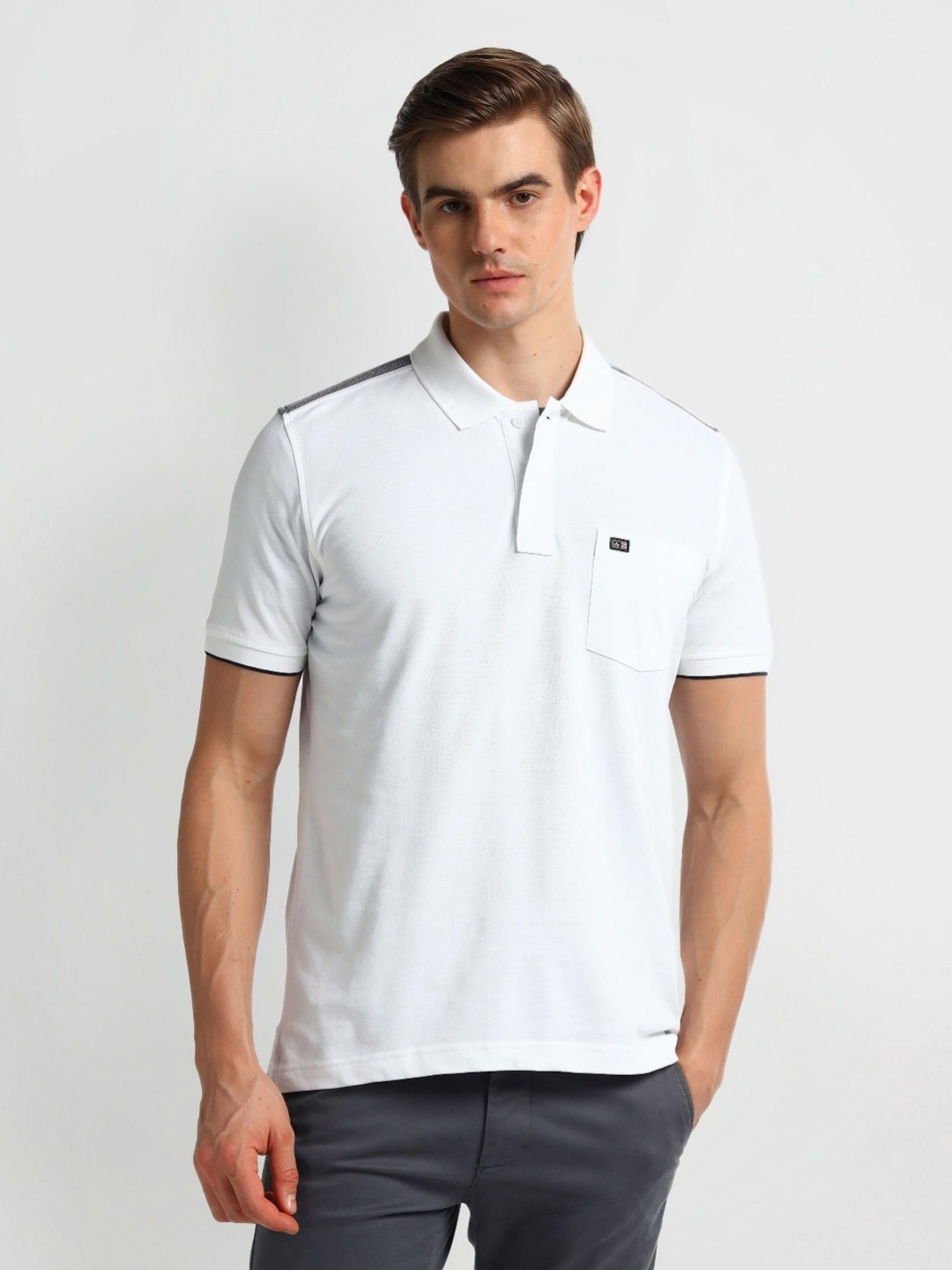 

Arrow Sport Men Solid Polo Collar Cotton Tshirt, White