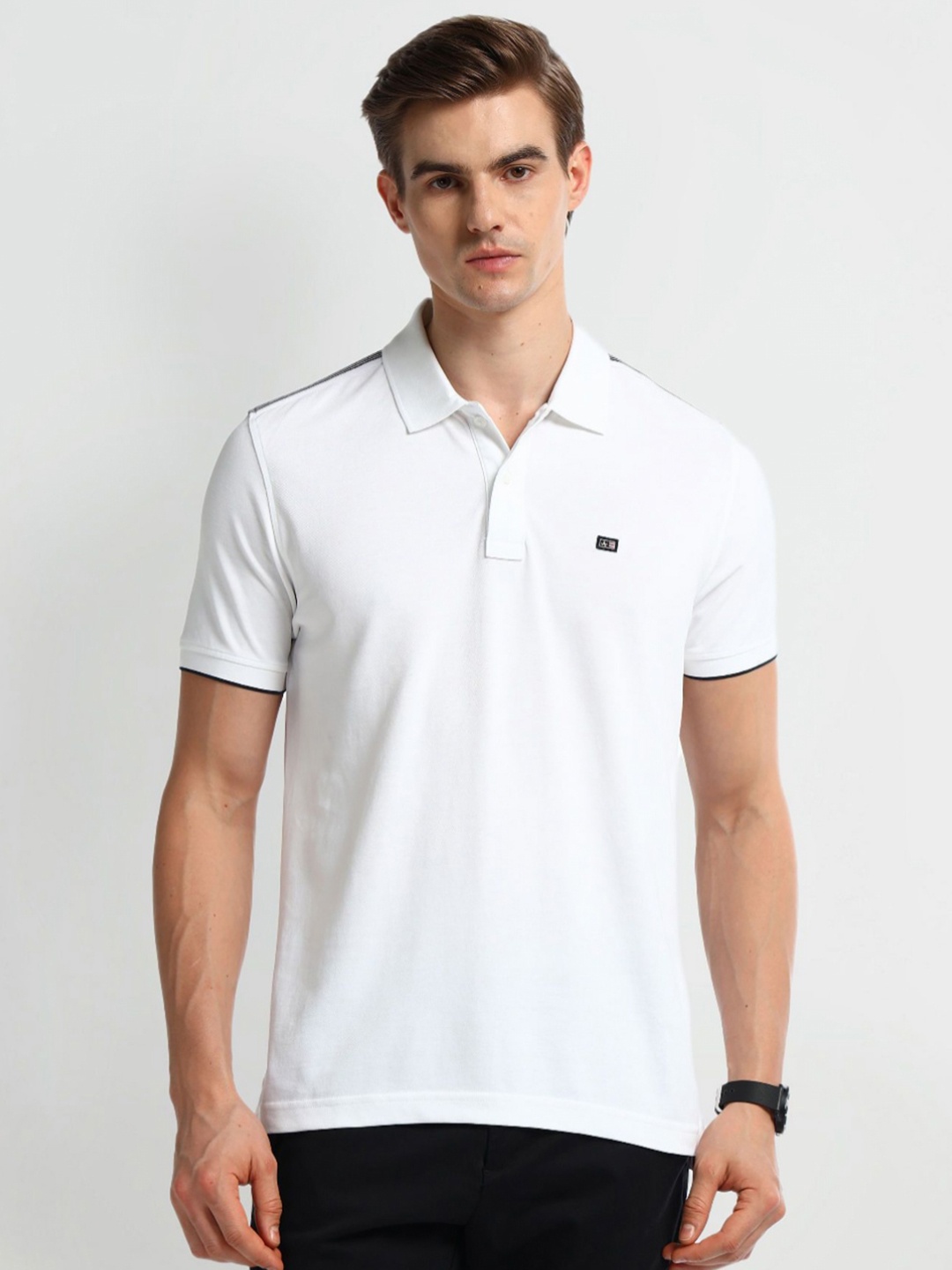

Arrow Sport Men Solid Polo Collar Cotton Tshirt, White