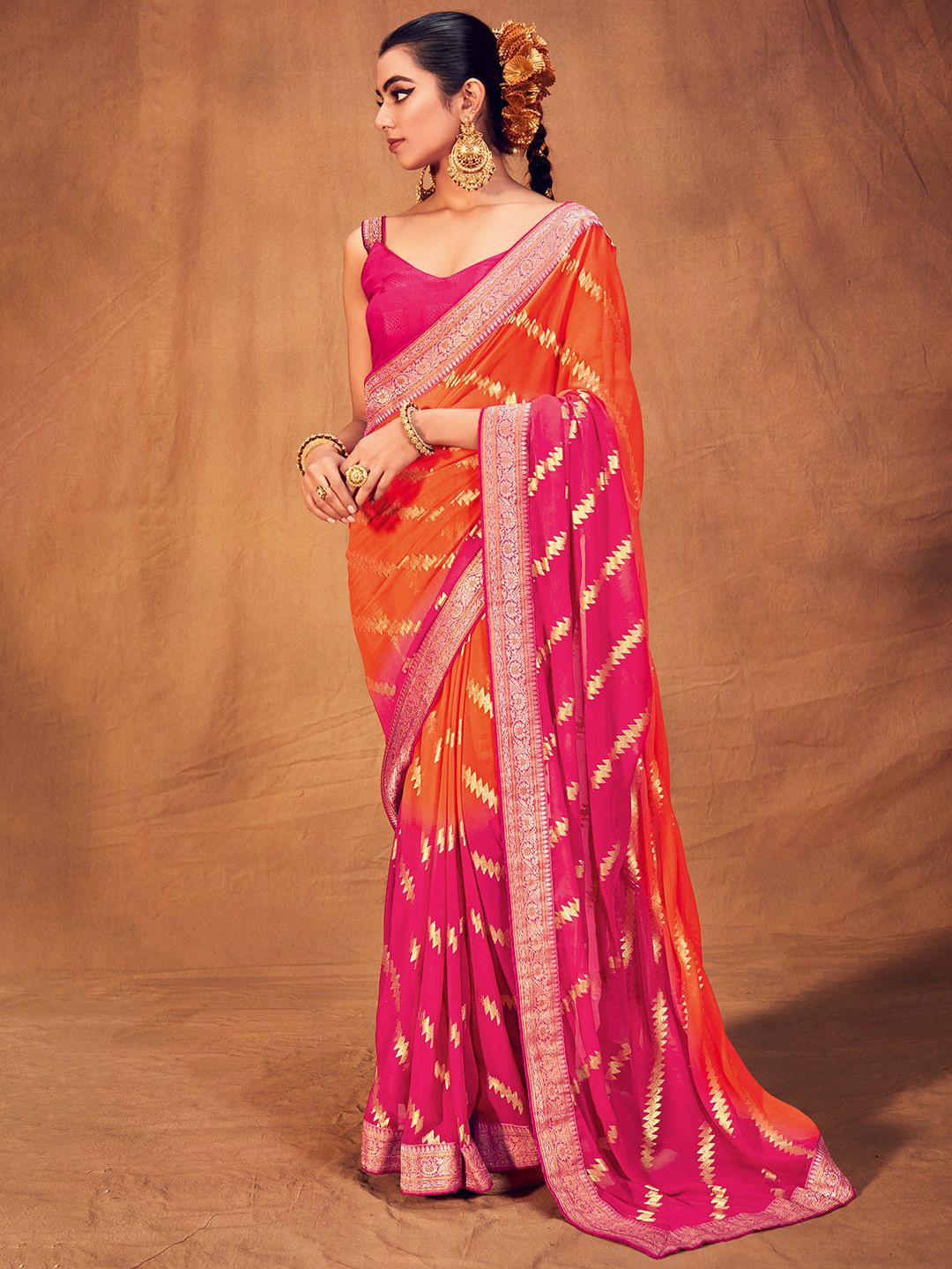 

Anouk Woven Design Zari Saree, Orange