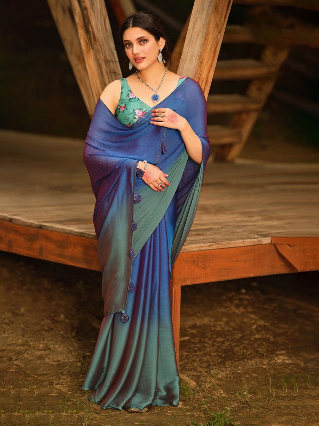 

Anouk Ombre Saree, Blue