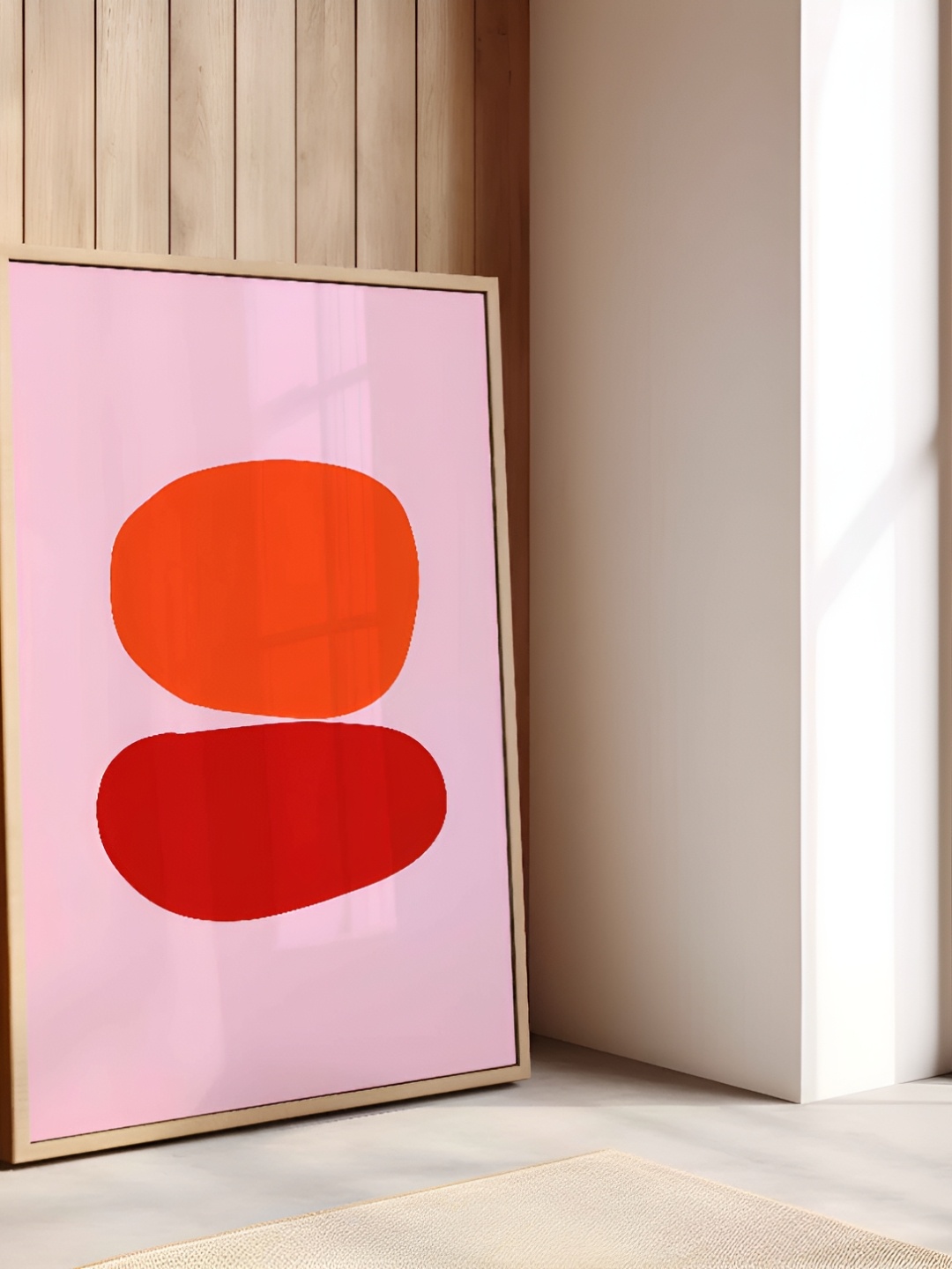 

SAF Pink & Red Abstract Wooden Painting Wall Art