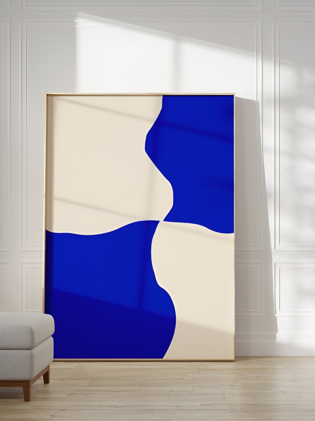 

SAF Blue & Brown Abstract Wooden Painting Wall Art