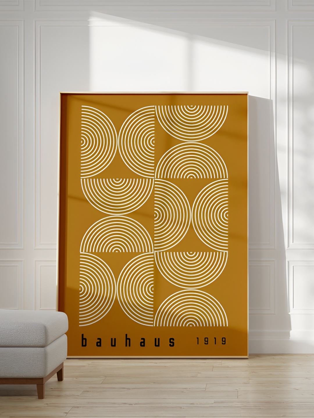 

SAF Brown & Mustard Yellow Abstract Wooden Painting Wall Art