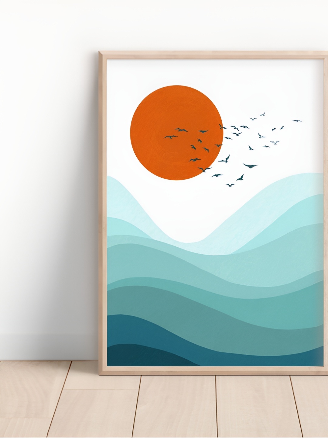 

SAF Brown & Blue Abstract Wooden Painting Wall Art
