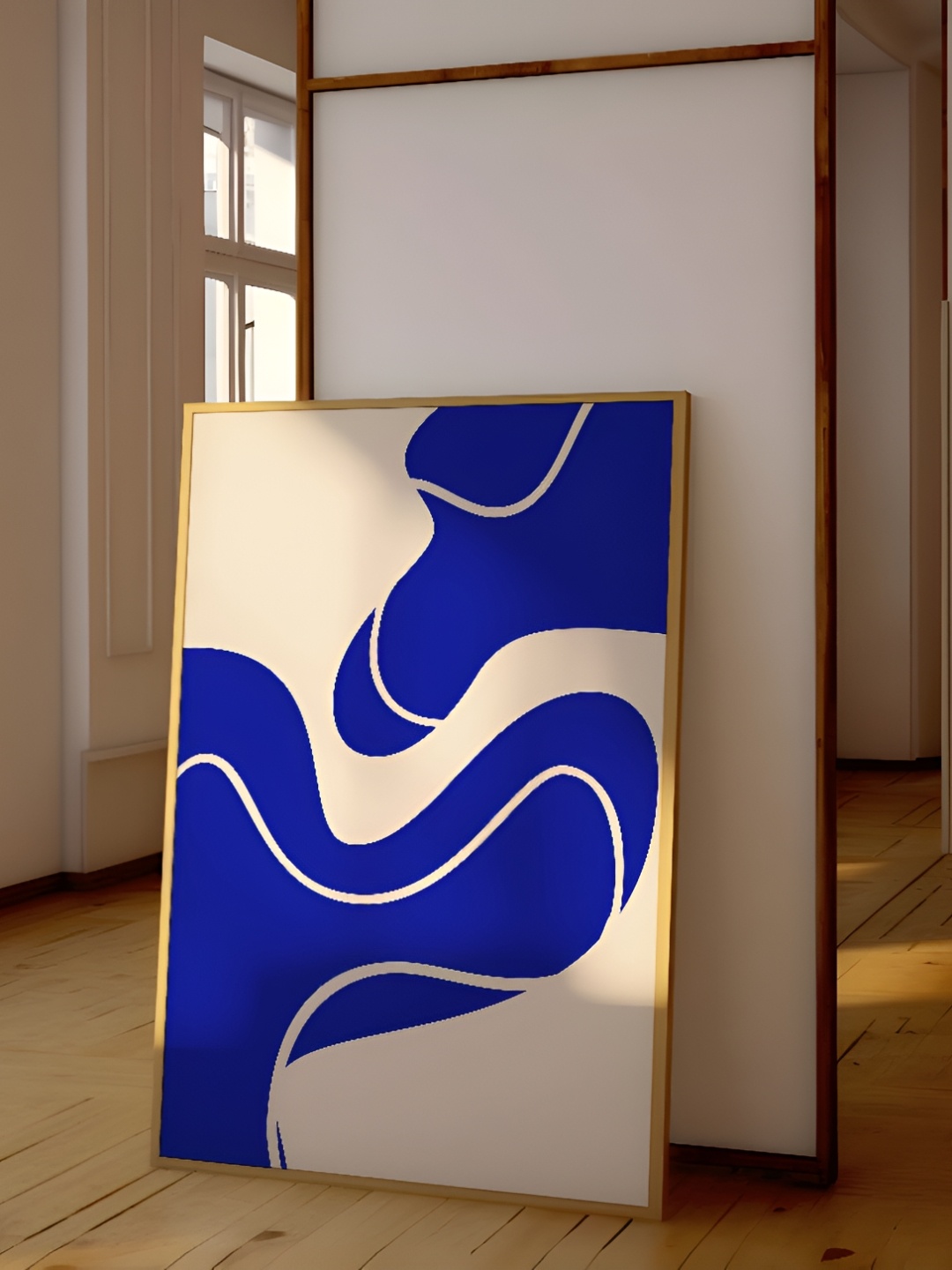 

SAF Brown & Blue Abstract Wooden Painting Wall Art
