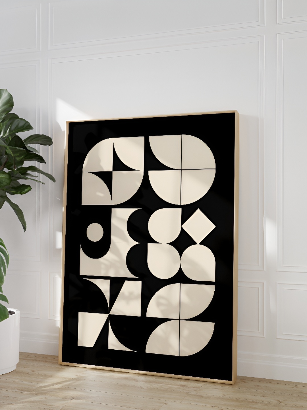 

SAF Brown & Black Abstract Wooden Painting Wall Art