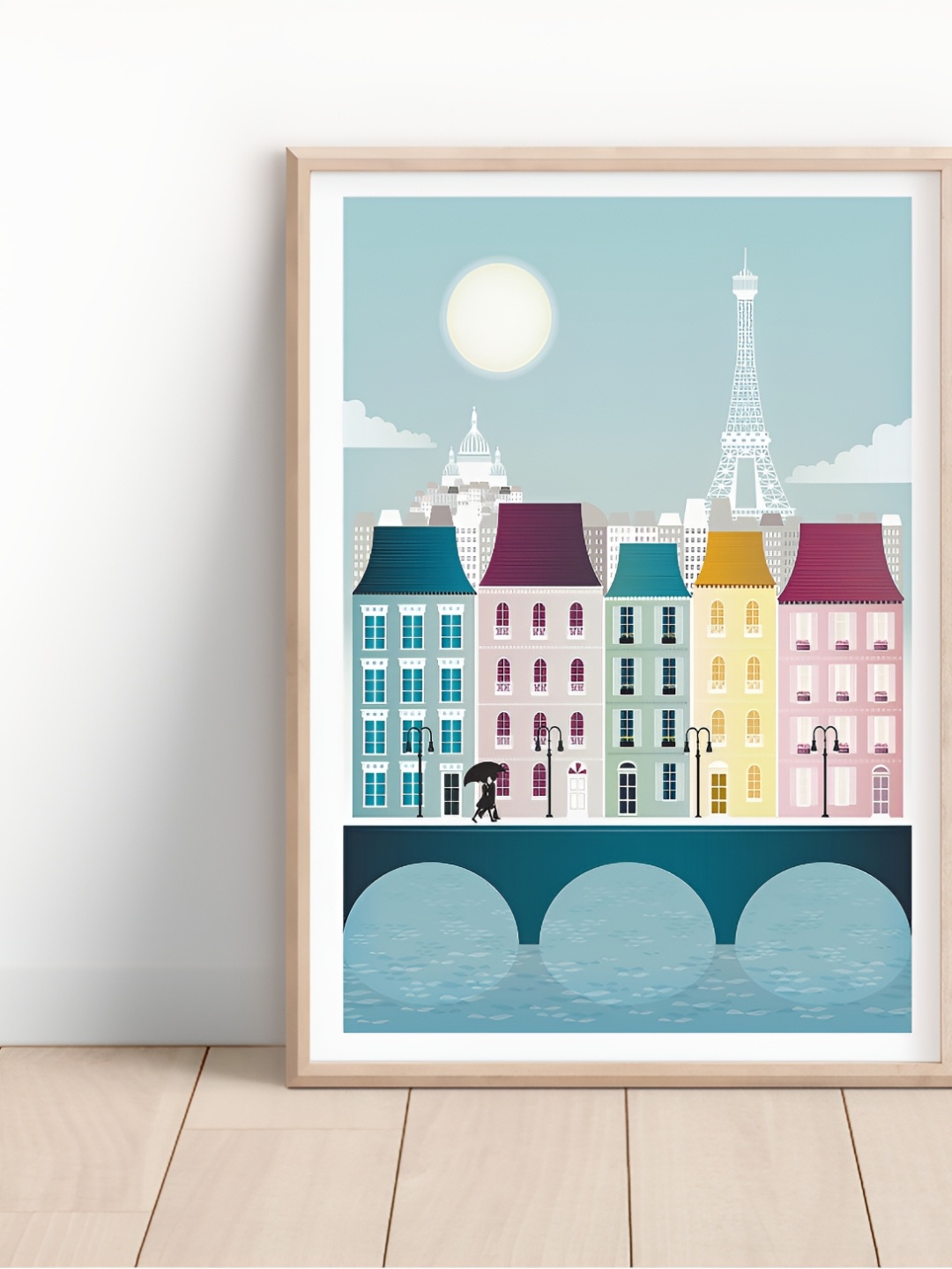 

SAF Brown & Blue Building Wooden Painting Wall Art