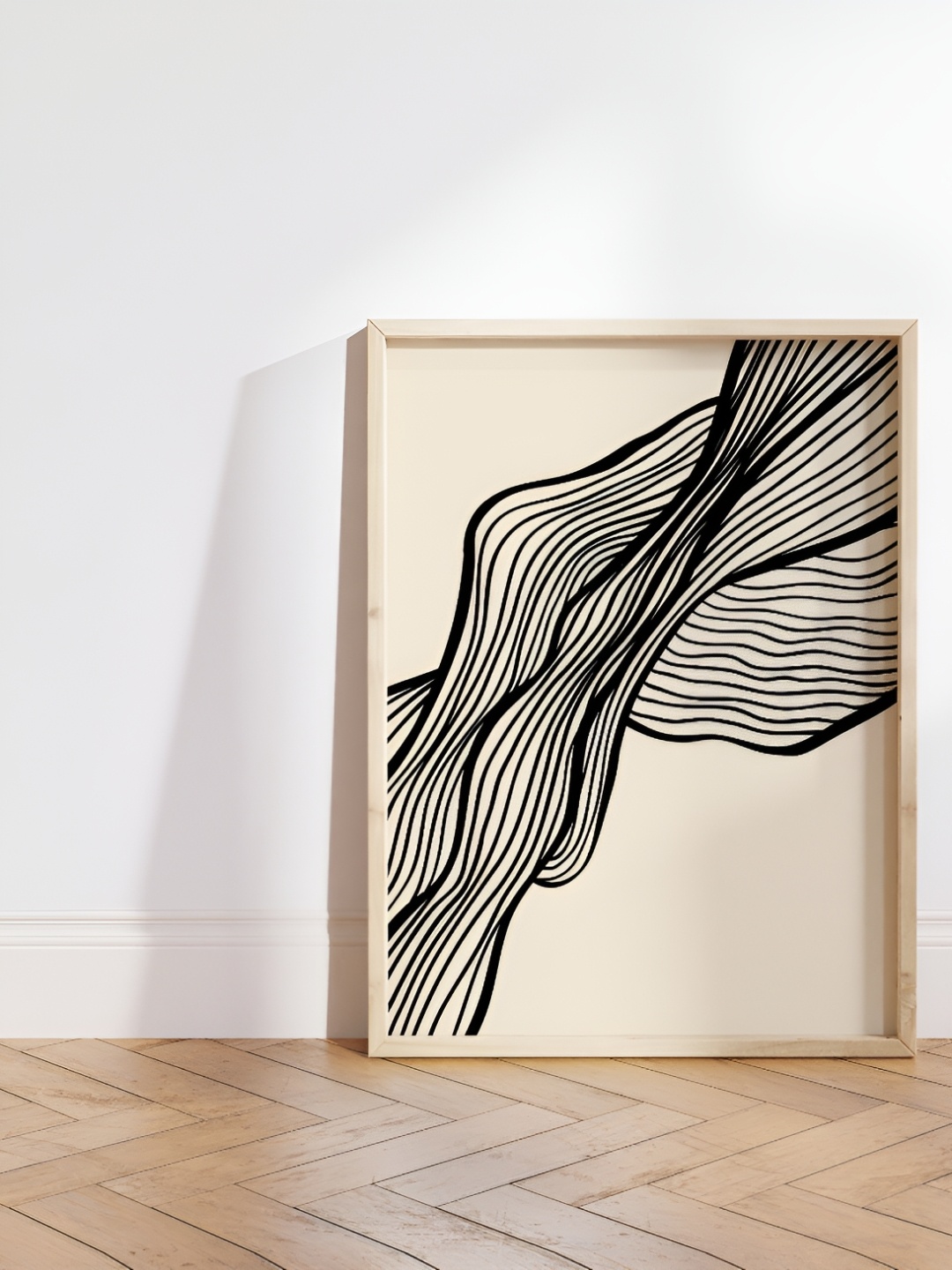 

SAF Black & Brown Abstract Wooden Painting Wall Art