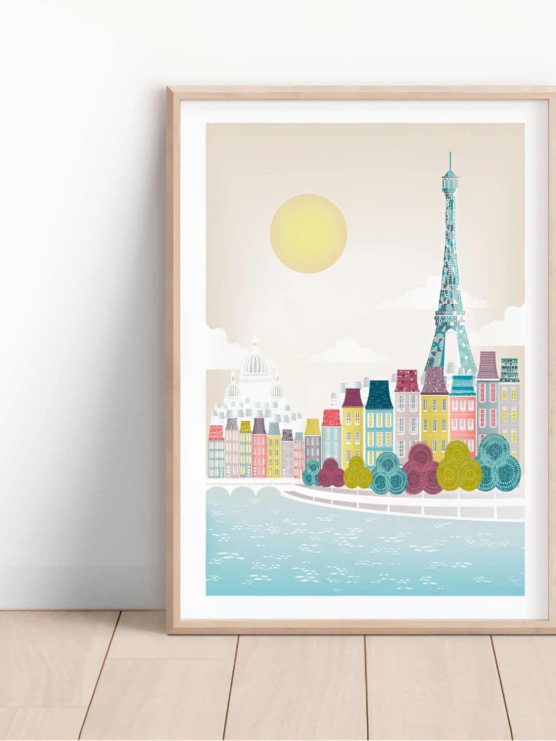 

SAF Brown & Blue Building Wooden Painting Wall Art