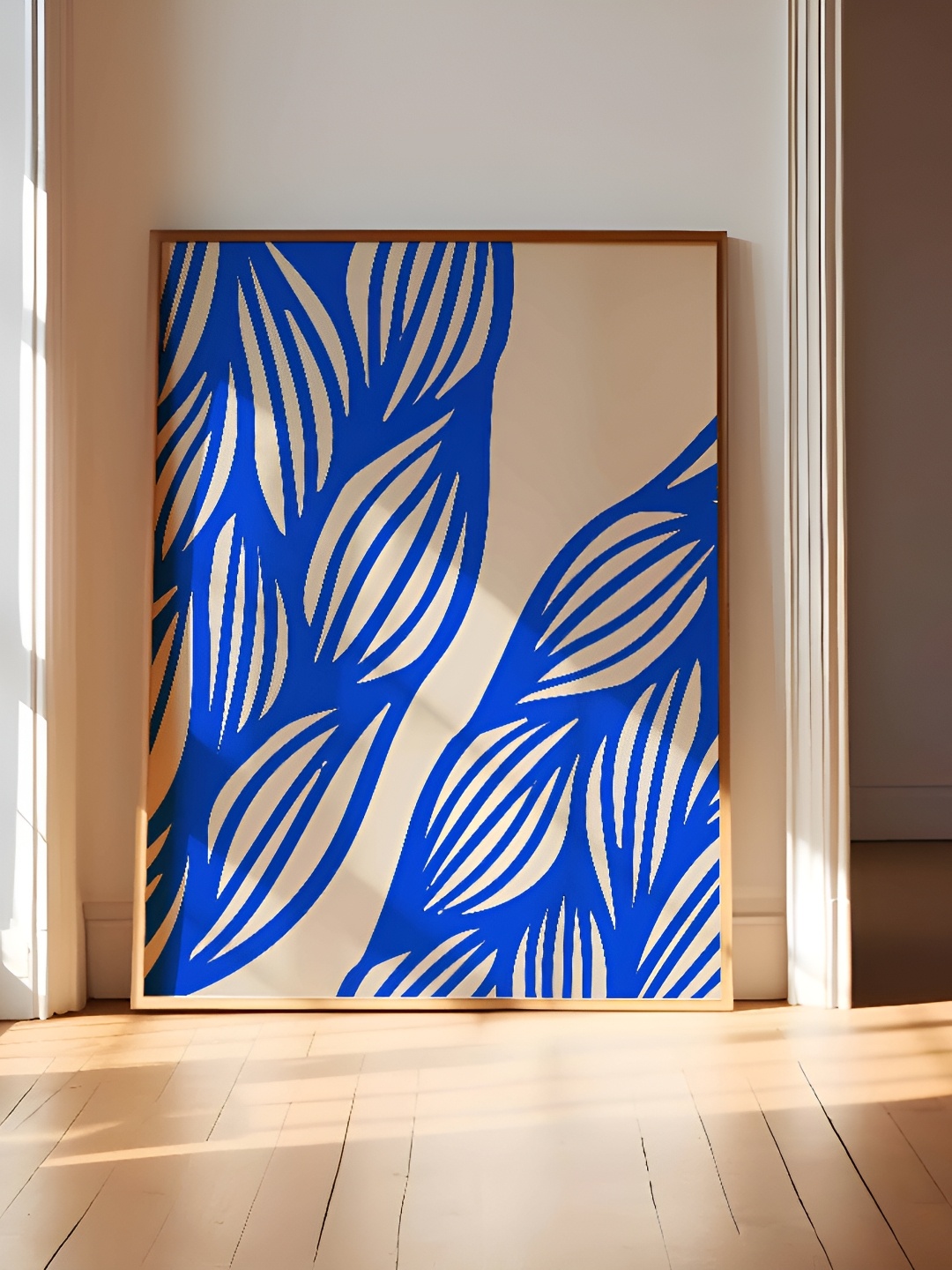 

SAF Brown & Blue Abstract Wooden Painting Wall Art