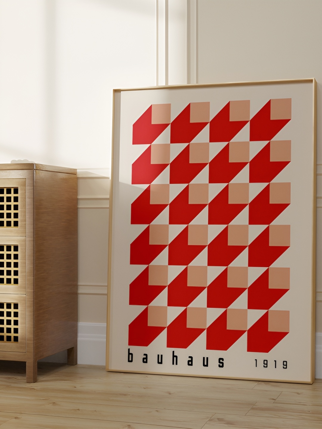 

SAF Brown & Red Geometric Wooden Painting Wall Art