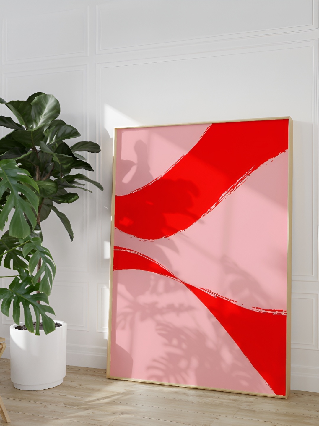

SAF Brown & Red Abstract Wooden Paintings Wall Art