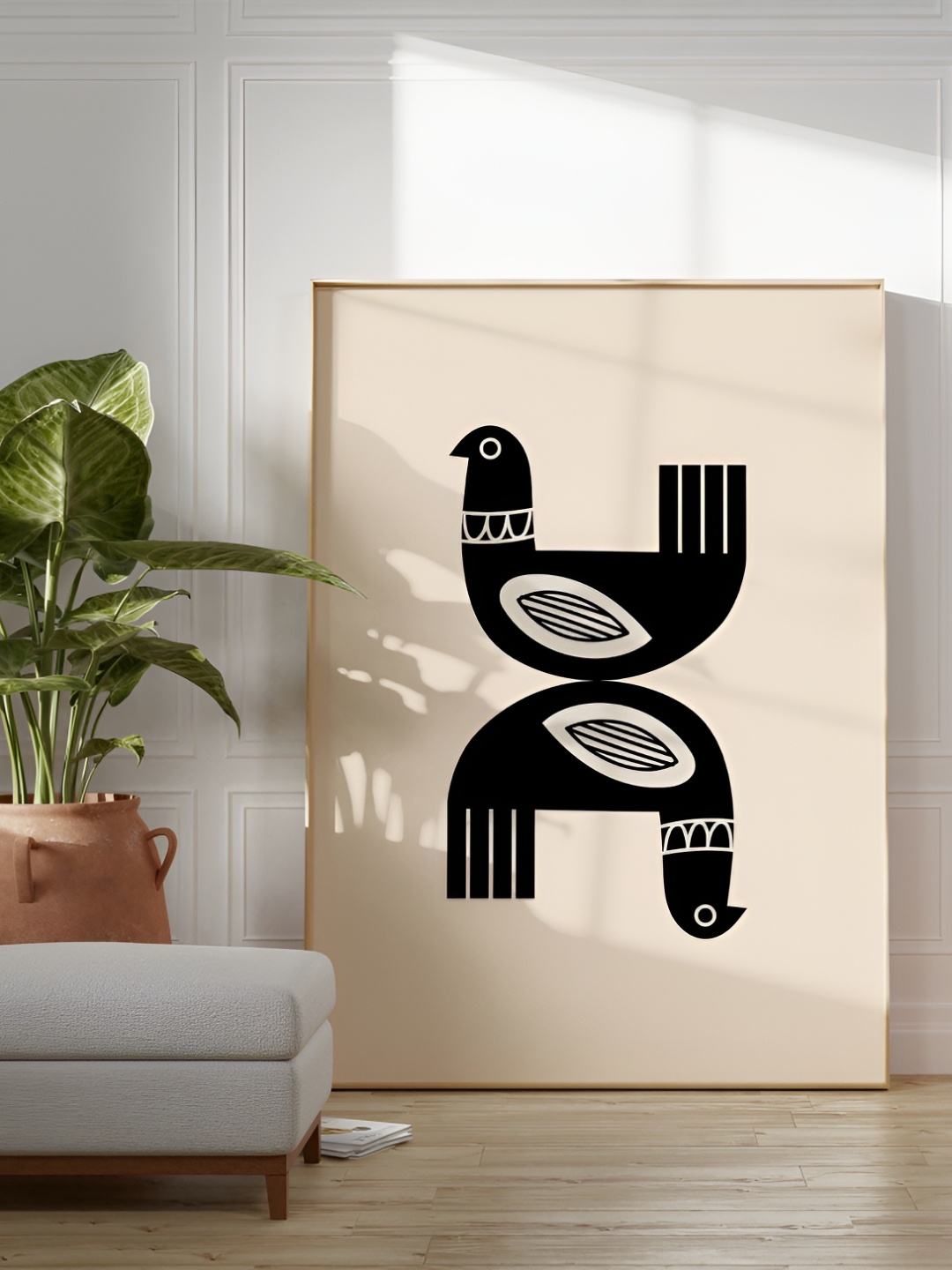 

SAF Brown & Black Abstract Wooden Painting Wall Art