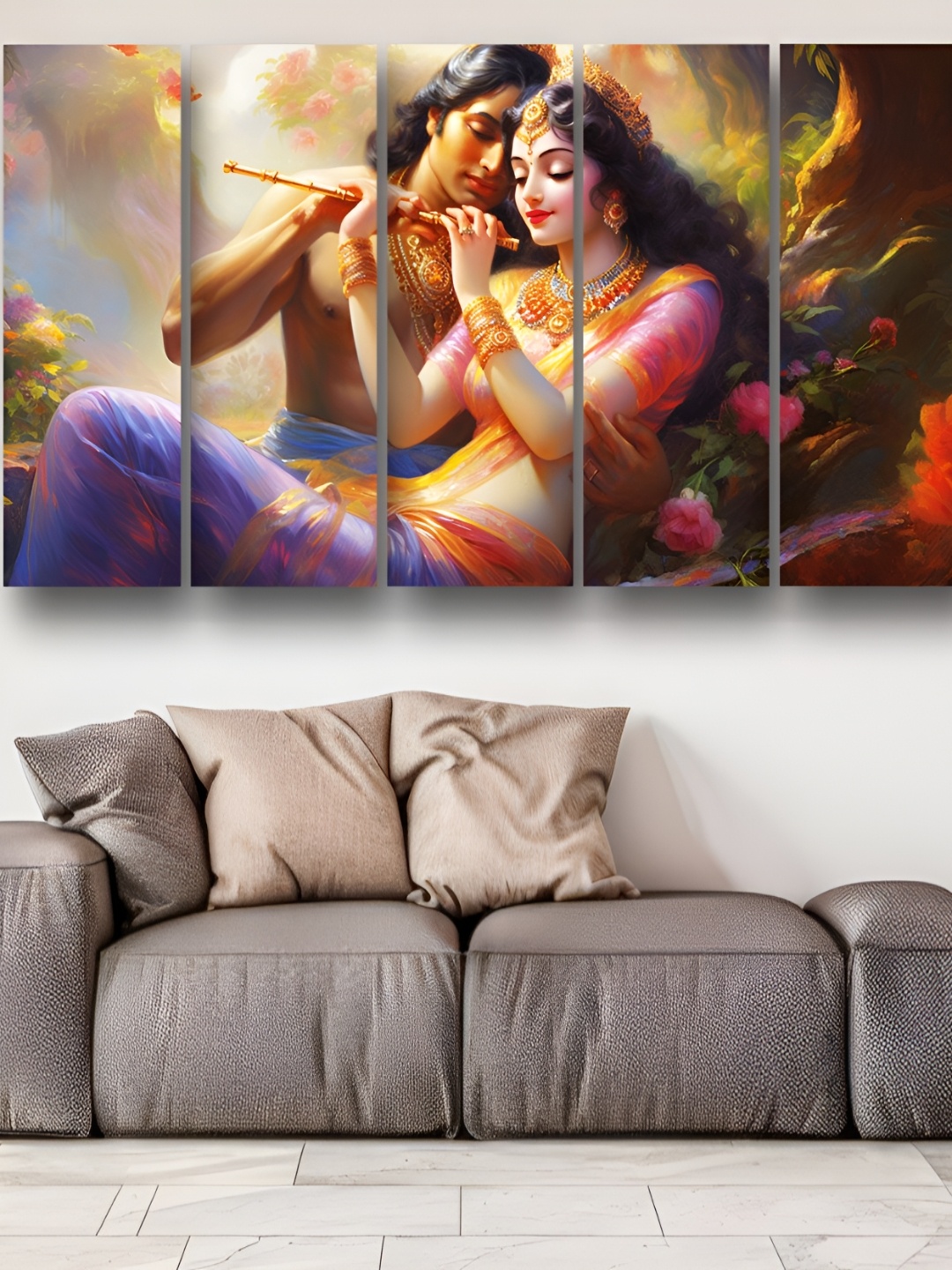 

Casperme Pink & Blue 5 Pieces Wooden Framed Religious Wall Art