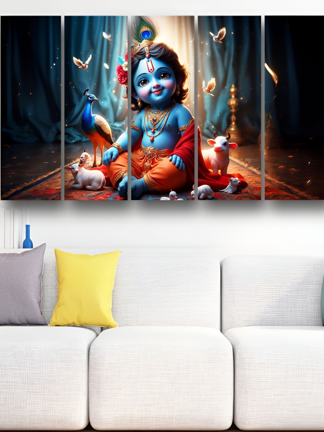 

Casperme 5-Pcs Red & Blue 5 Pieces Wooden Framed Religious Wall Art