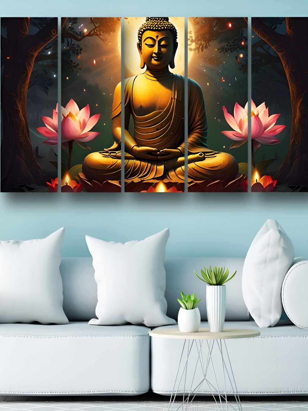 

Casperme Brown 5 Pieces Wooden Framed Religious Wall Art