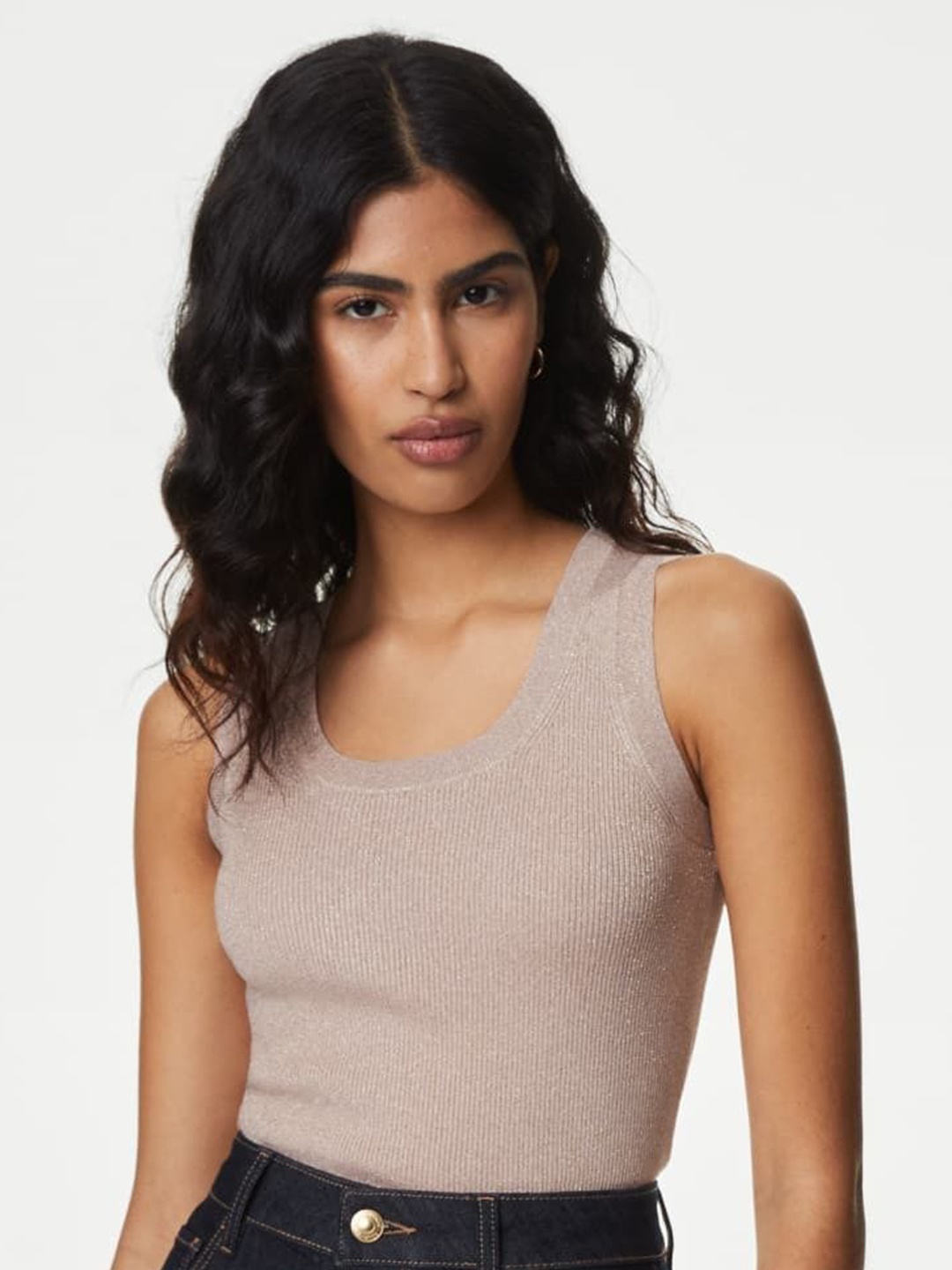 

Marks & Spencer Women Scoop Neck Sleeveless Top, Pink