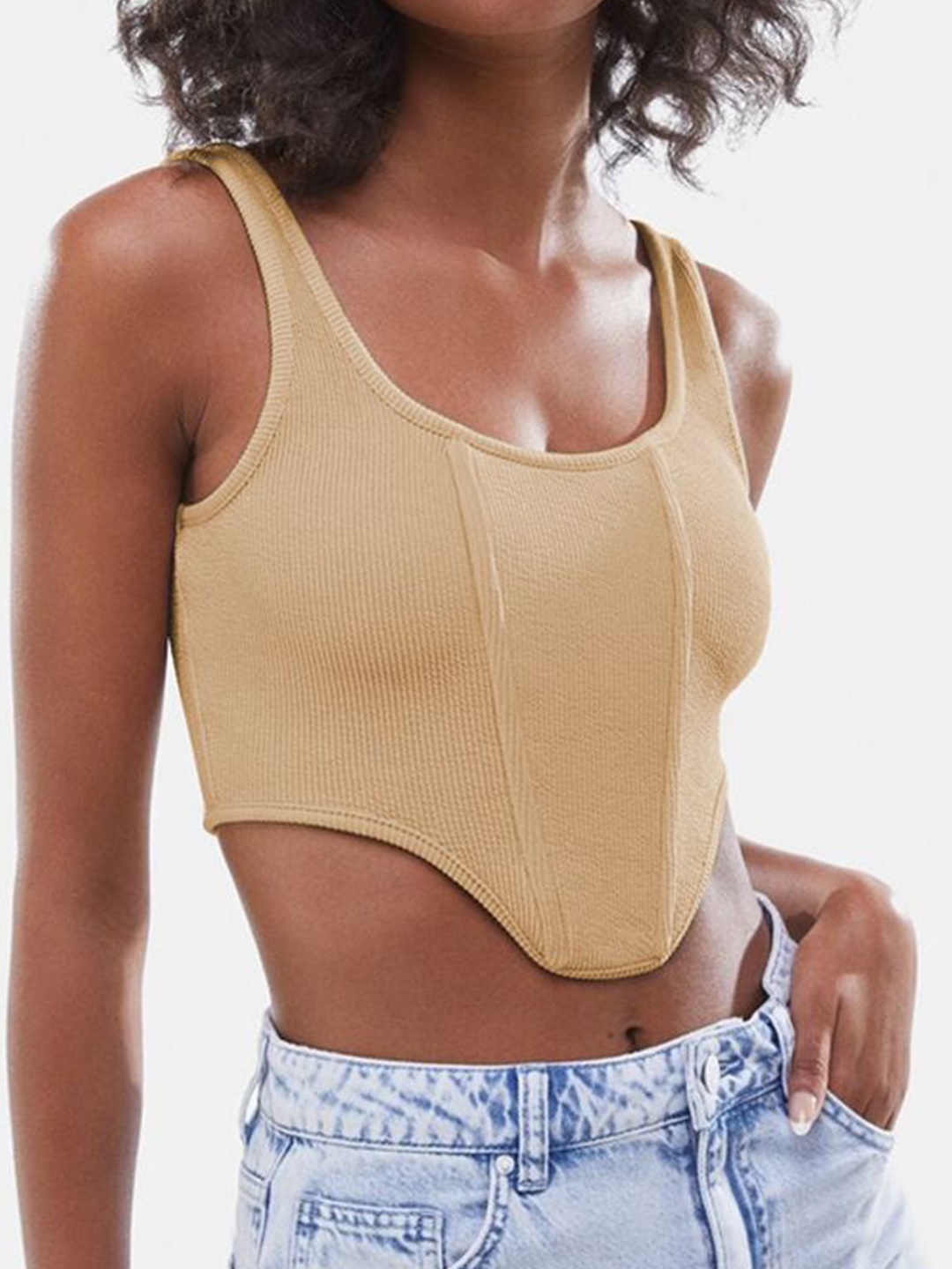 

StyleCast x Revolte Cotton Tank Top, Khaki