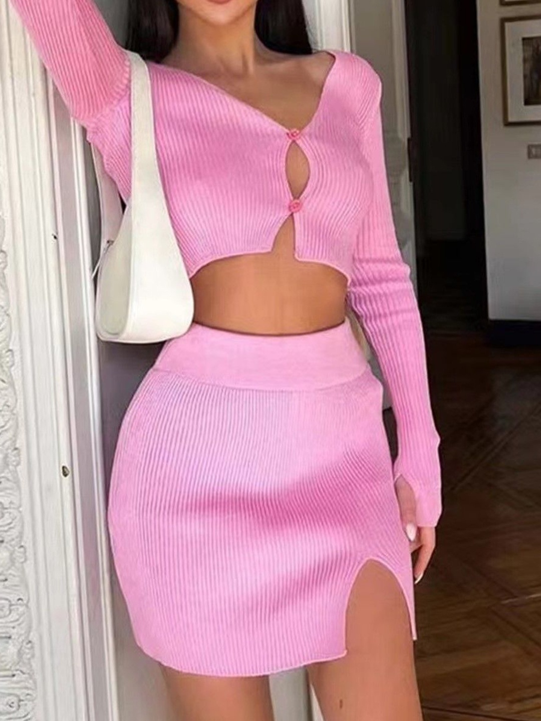 

StyleCast V-Neck Bodycon Dress, Pink