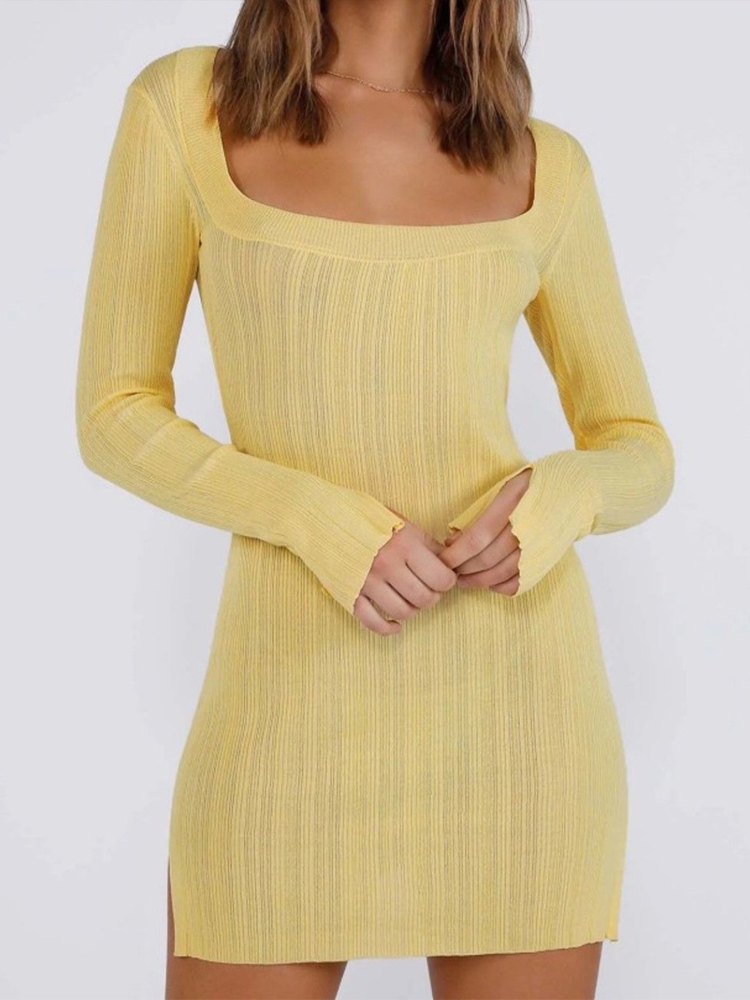 

StyleCastPack of 10 Striped Scoop Neck Bodycon Dress, Yellow