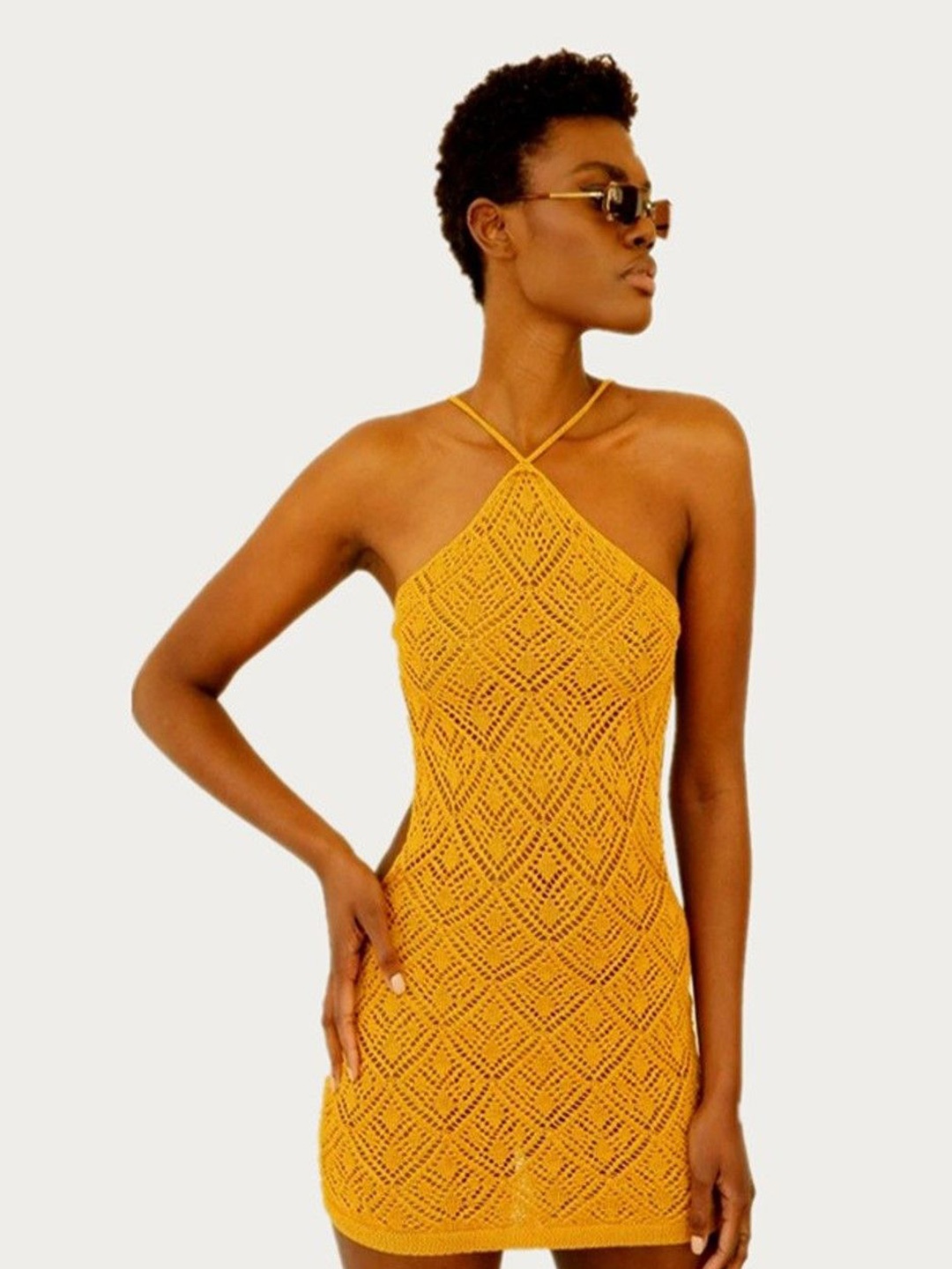 

StyleCast Halter Neck Bodycon Dress, Yellow