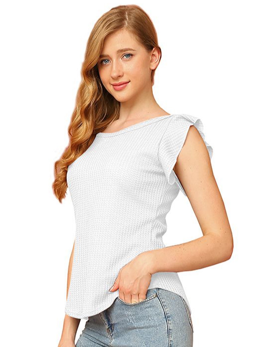 

StyleCast Flutter Sleeve Top, White