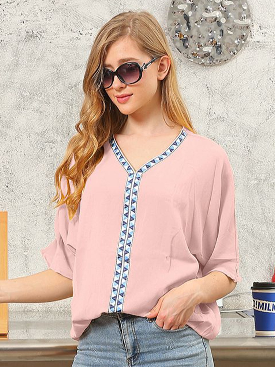

StyleCast Print Chiffon Top, Pink