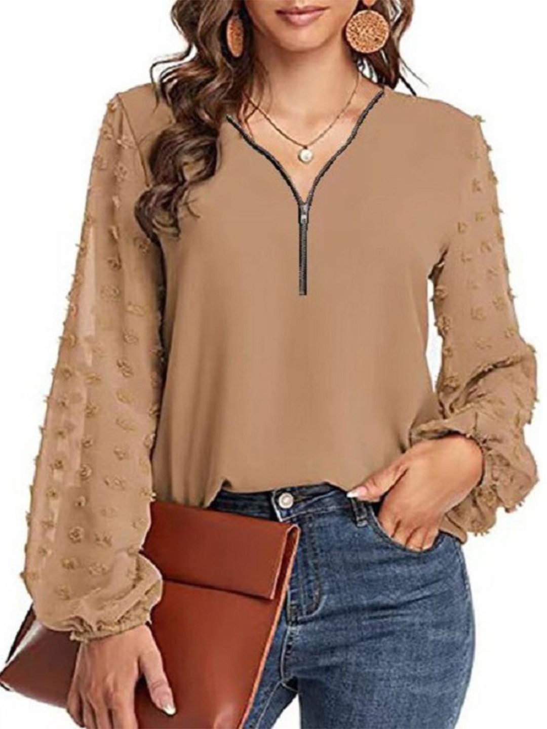

StyleCast Chiffon Top, Brown
