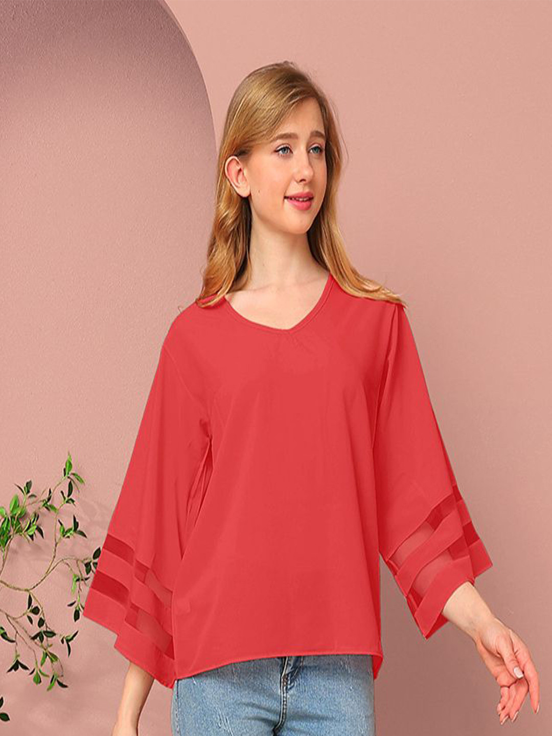 

StyleCast Chiffon Top, Red