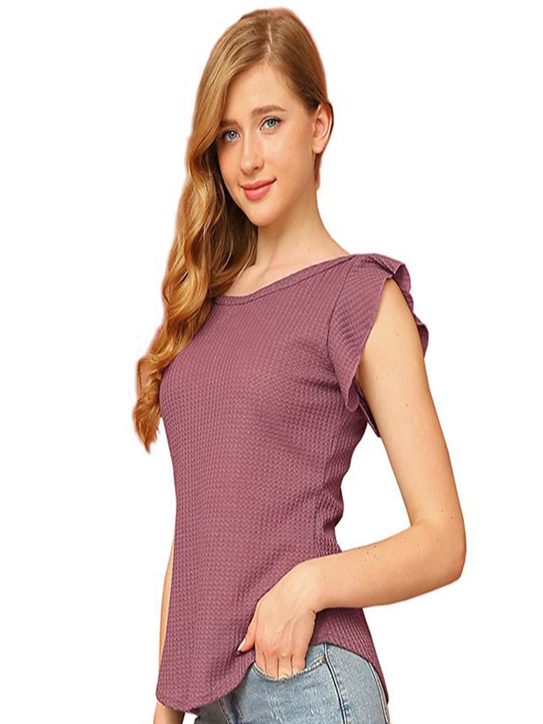 

StyleCast Flutter Sleeve Top, Brown