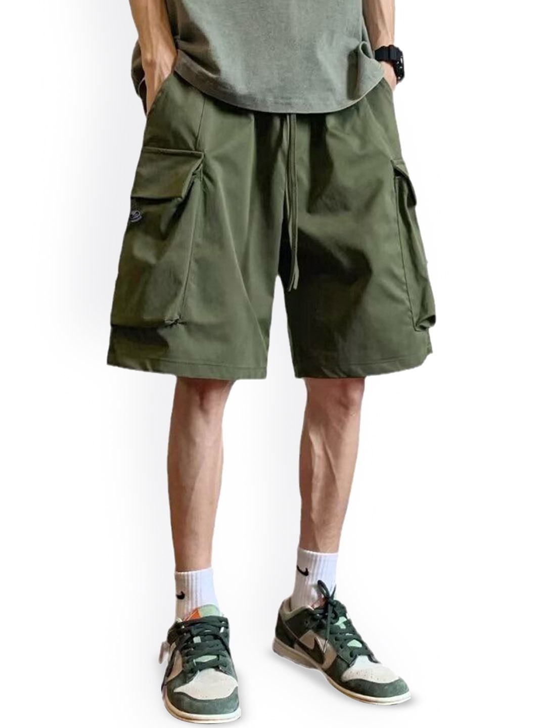 

StyleCast Men Solid Regular Fit Cargo Shorts, Olive