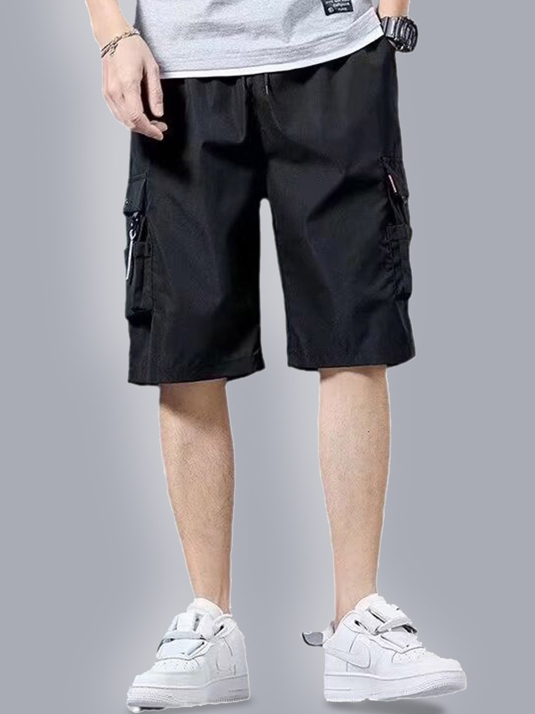 

StyleCast Men Regular Fit Cargo Shorts, Black