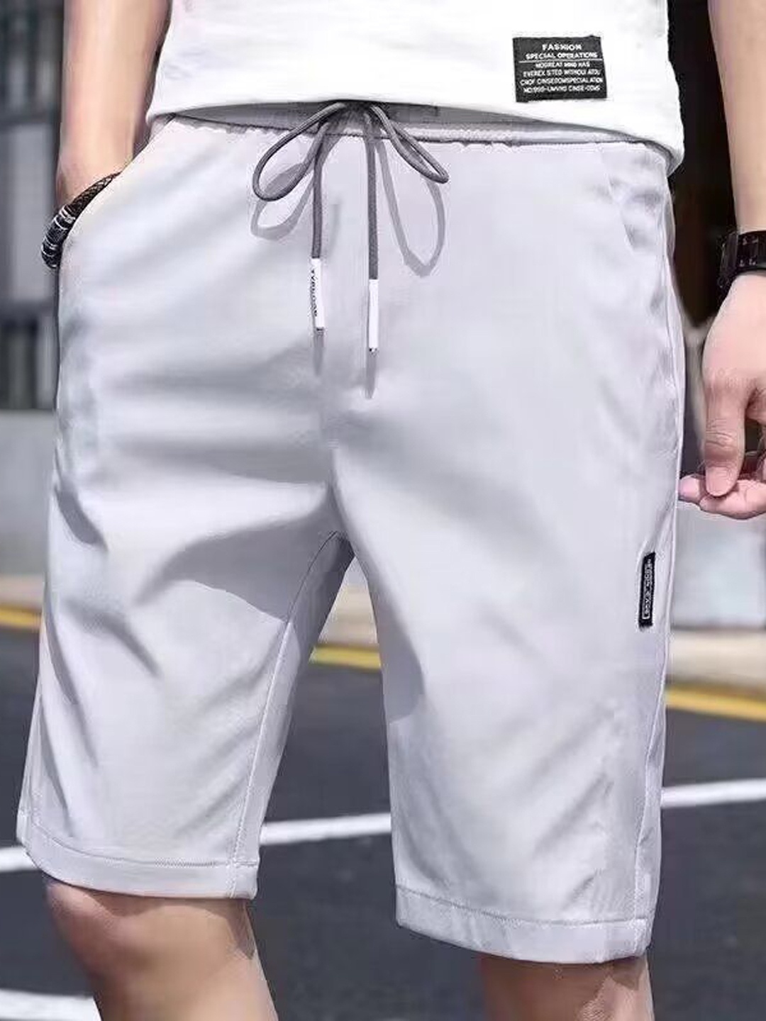 

StyleCast Men Solid Regular Fit Regular Shorts, Silver