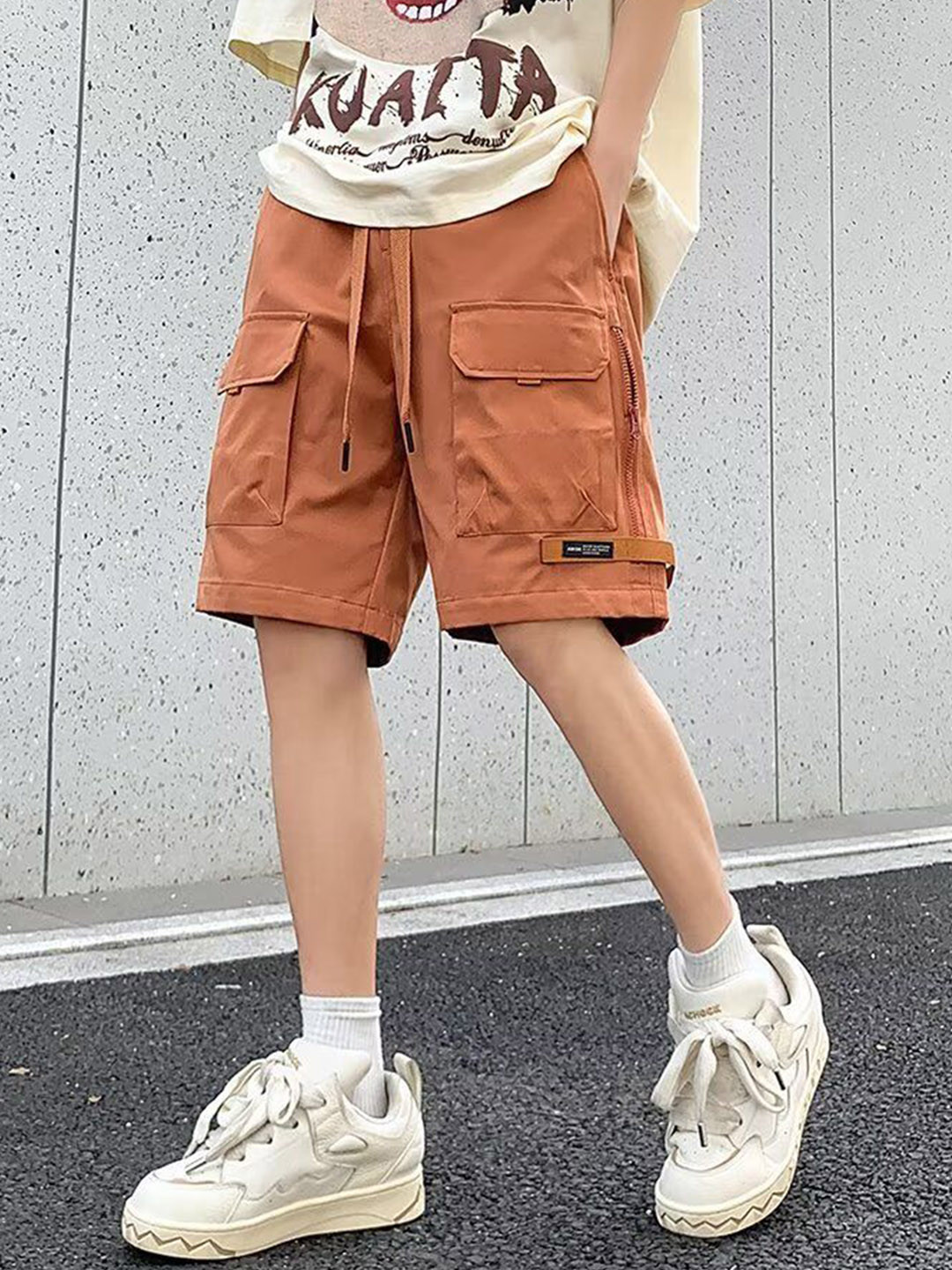 

StyleCast Men Mid Rise Cargo Shorts, Orange
